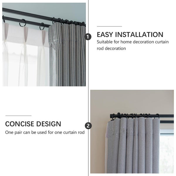 2pcs Decorative Curtain Rod End Curtain Bar Head Plug Window Curtain Rod Finals Carousel 2