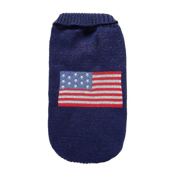 American Flag Pet Costume Winter Warm Sweater Fashion Christmas Clothes For Pup Carousel 2