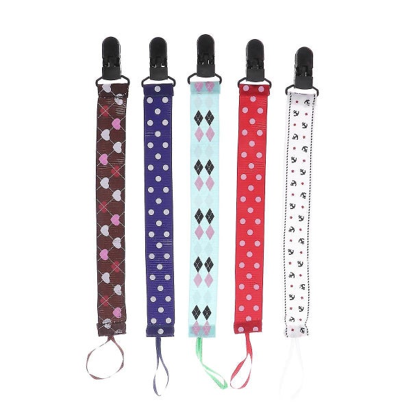 5pcs Infant Pacifier Clips Baby Soother Modern Teething Clips Strap Leash Holde Carousel 1