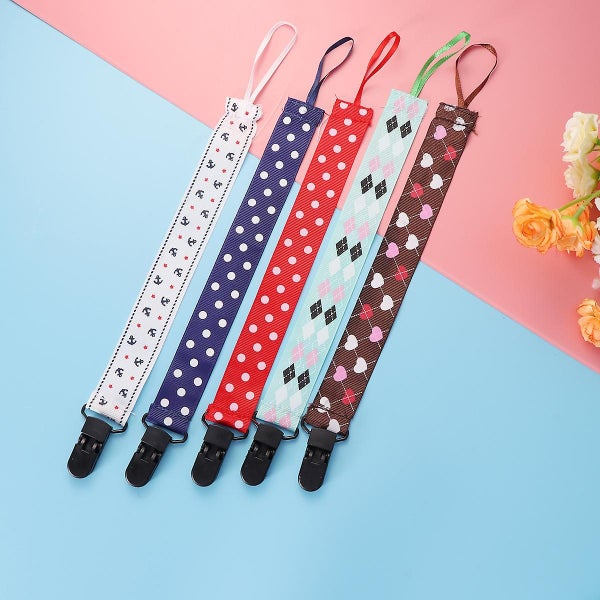 5pcs Infant Pacifier Clips Baby Soother Modern Teething Clips Strap Leash Holde Carousel 2