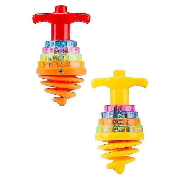 2pcs Gyro Toys Light Flashing Gyros Music Toys random Color Carousel 2