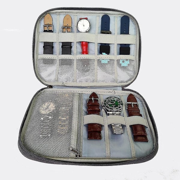 Watch Box Organizer Portable Watch Case Watch Storage Box For Men Women 8 grids Carousel 3