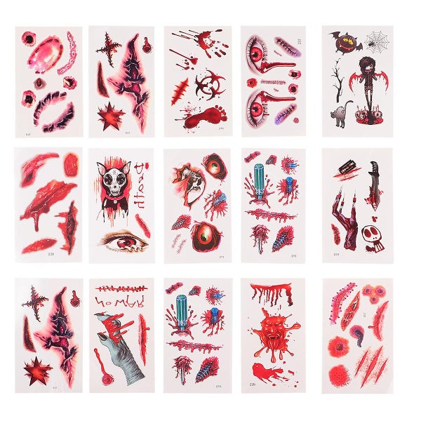30pcs Sticker Wound Body Sticker Ghost Temporary Tattoos Temporary Tattoos