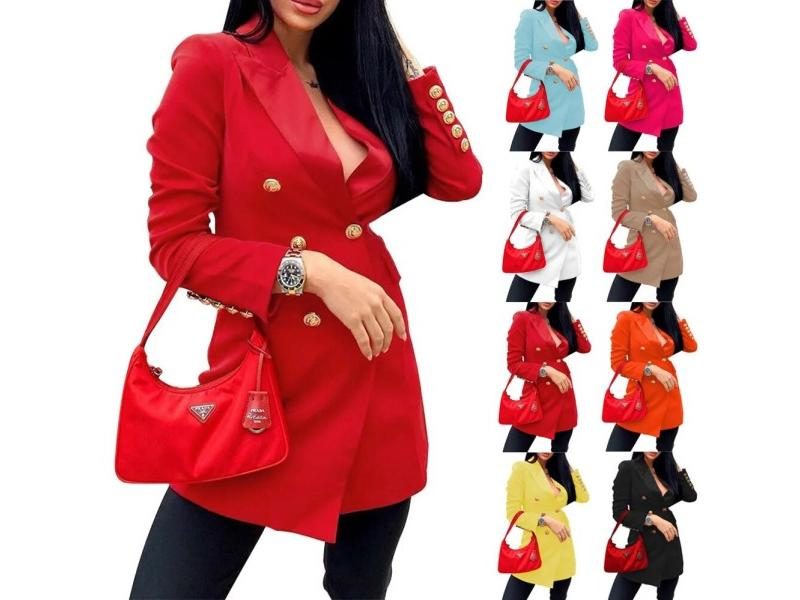 Autumn Women Black Slim Fit Blazer Jackets For Office Work Carousel 2