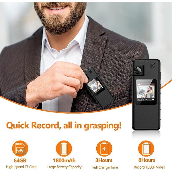 Camera with Audio with 180o Rotating Lens and Upgrade Rotate Clip Video Camera Carousel 7