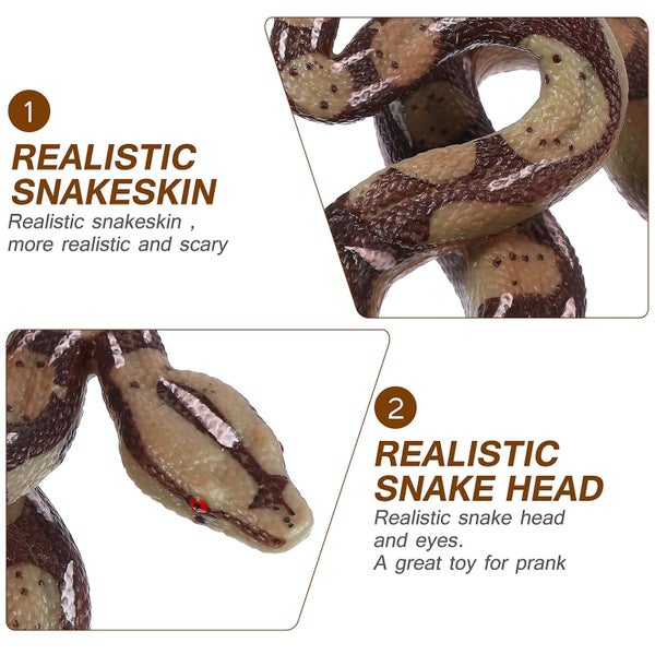 Toyvian Highly Simulated Snake Creepy Scary Snake Python Toy Prank Toy For Kids Carousel 4