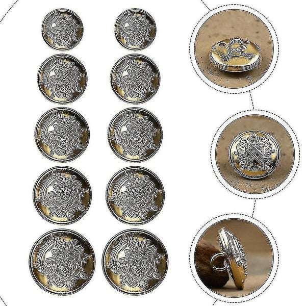 50 Pcs Metal Decor Metal Sewing Button Antique Brass Button Manual Clothes Butt Carousel 3