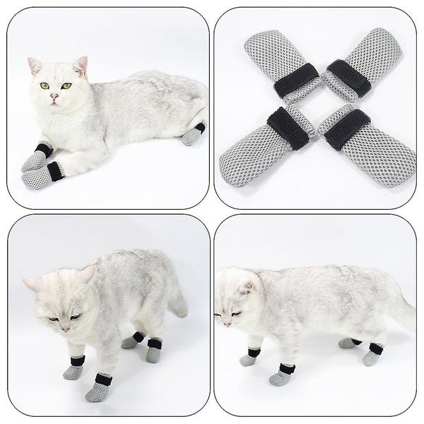4 Pcs Nail Protector Cat Shoes Shower Cat Paw Covers Kitten Nails Caps Cat Bath Carousel 2