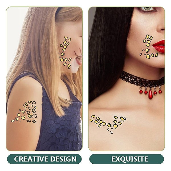 10 Sheets Tattoos Stickers Leopard Printed Temporary Tattoos Personalized Makeu62963562039425112
