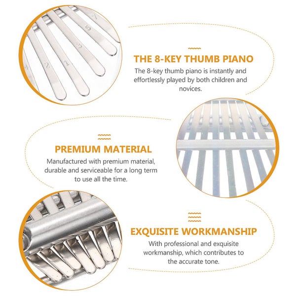8 tone Acrylic Mini Fingertip Kalimba Mini Thumb Piano Small Kalimba Plaything Carousel 3