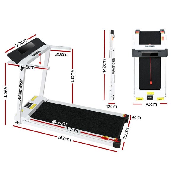 Everfit Treadmill Electric Fully Foldable Home Gym Exercise Fitness White Carousel 2