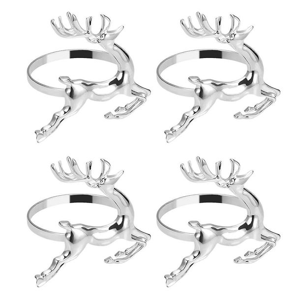 4pcs Decorative Deer Modeling Napkin Rings Delicate Metal Napkin Buckles Carousel 1