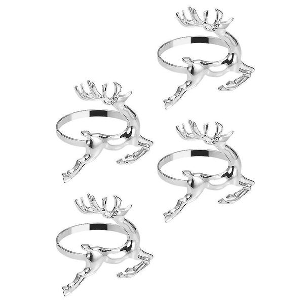 4pcs Decorative Deer Modeling Napkin Rings Delicate Metal Napkin Buckles Carousel 2