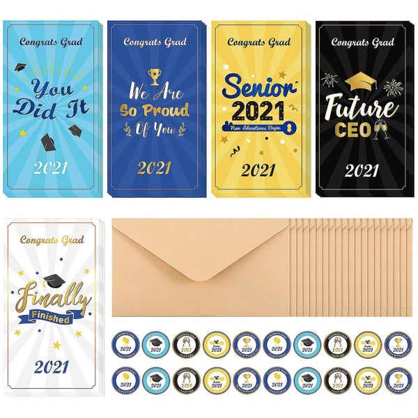 Pretyzoom 20pcs 2021 Graduation Cards Congrats Grad Greeting Cards With Envelop Carousel 1