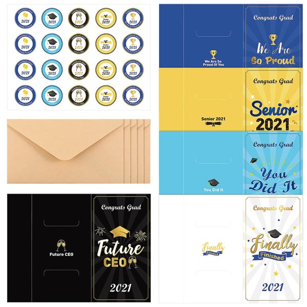Pretyzoom 20pcs 2021 Graduation Cards Congrats Grad Greeting Cards With Envelop Carousel 4