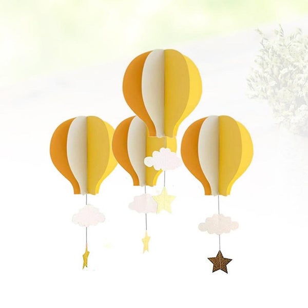 4 Pcs Mini Wreath Air Balloons Hot Air Balloon Centerpieces Hot Air Balloon Dec Carousel 4