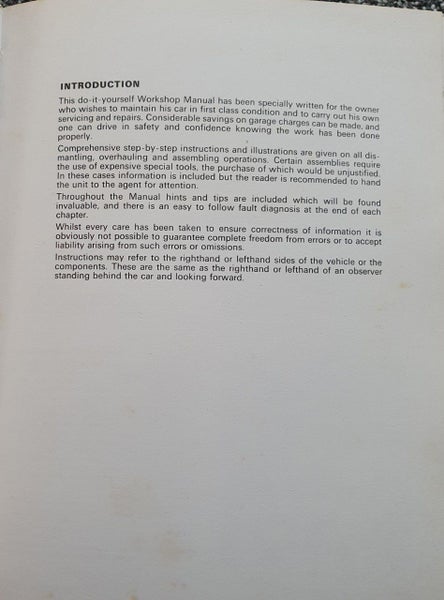 MAZDA 1200, 1300- OWNERS WORKSHOP MANUAL Carousel 6