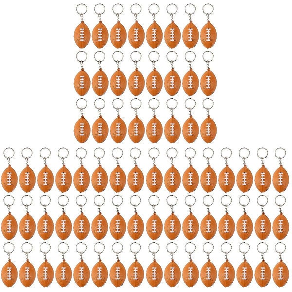 72 Pcs Rugby Shaped Keychains Key Holder Unique Key Ring Key Decoration Small Carousel 1