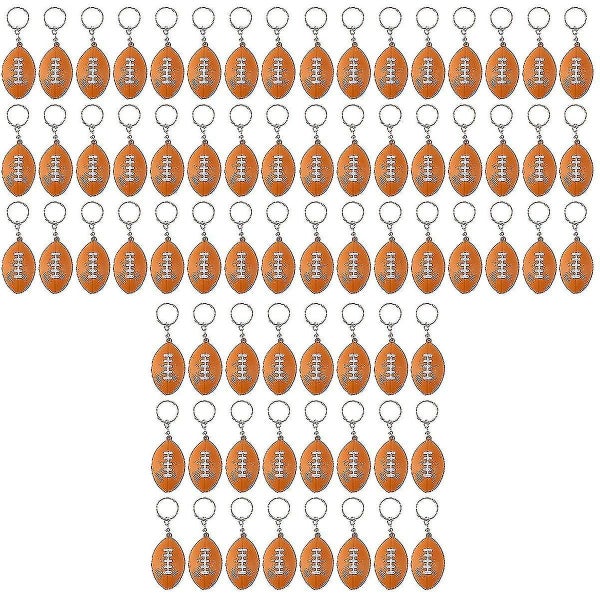 72 Pcs Rugby Shaped Keychains Key Holder Unique Key Ring Key Decoration Small Carousel 3