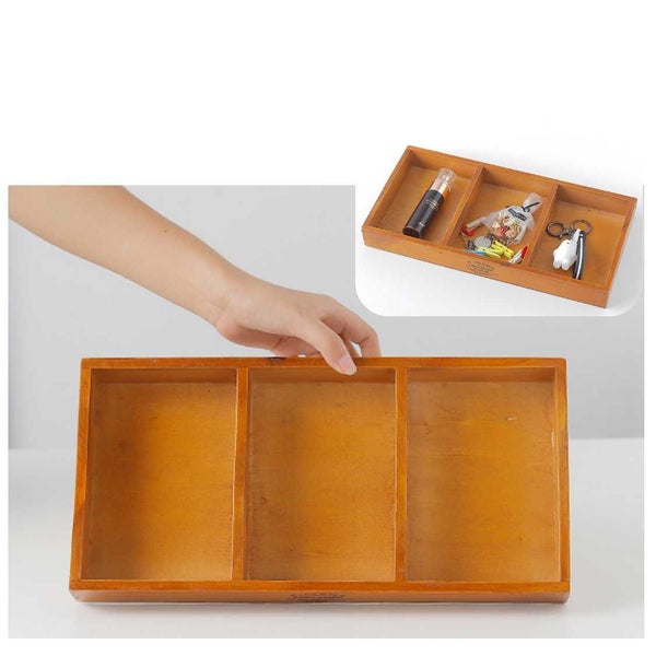 Wood Drawer Box 3 Compartments Arts Crafts Supplies *Local Buy* Carousel 2