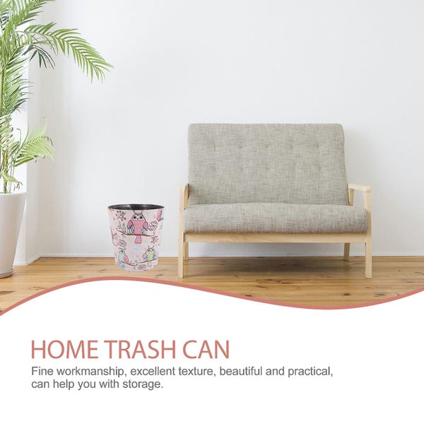 Wastepaper Basket European style Luxury Leather Trash Can Storage Bin Carousel 3