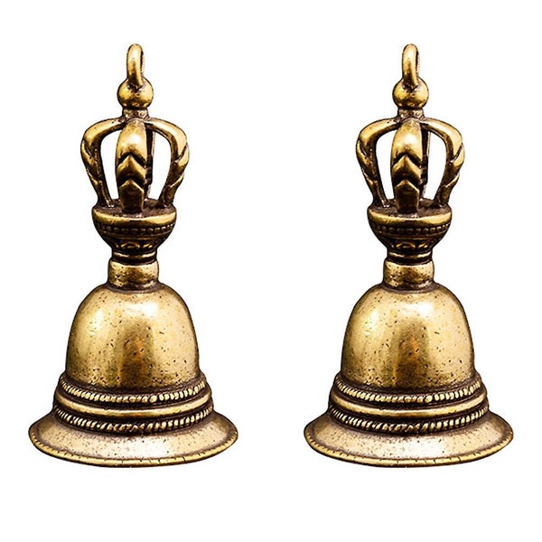 2 Pcs Vintage Bells Decoration Choir Handbell Front Desk Bell Bell Rattle Hand Carousel 1