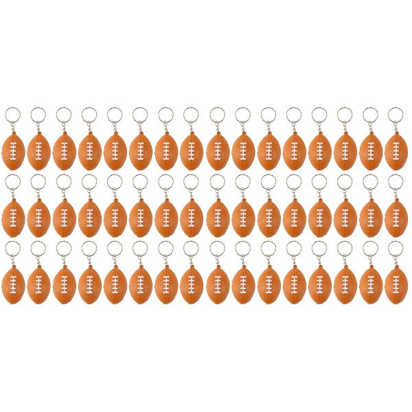 48 Pcs Rugby Shaped Keychains Key Holder Unique Key Ring Key Decoration Small Carousel 1