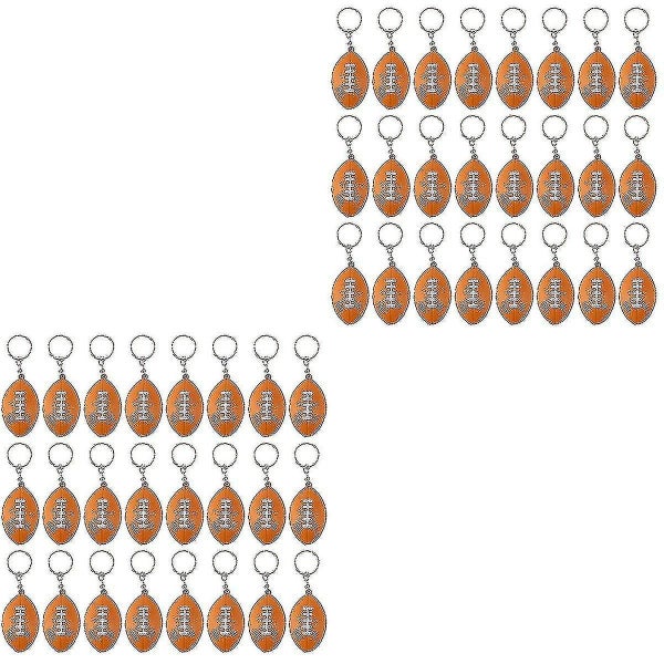 48 Pcs Rugby Shaped Keychains Key Holder Unique Key Ring Key Decoration Small Carousel 2