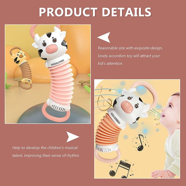 Kids Accordion Toy Baby Cartoon Cow Accordion Toy Musical Instrument Educationa Carousel 2