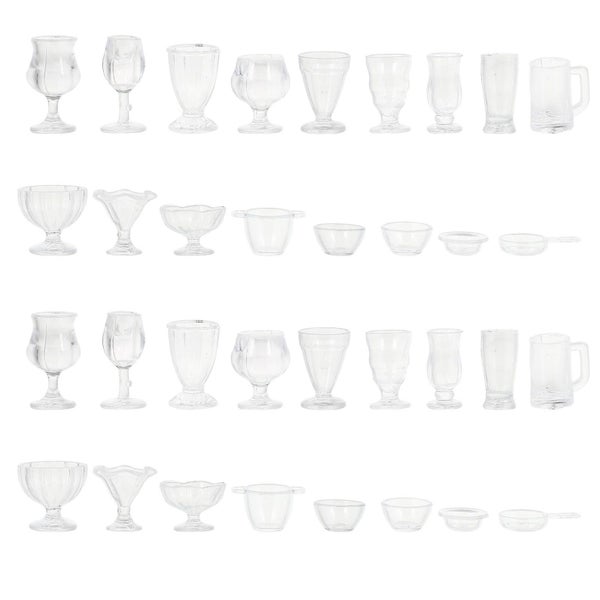 34 Pcs Clear Glasses Miniature Water Glasses Miniature Wine Cups Mini Glasses D Carousel 1