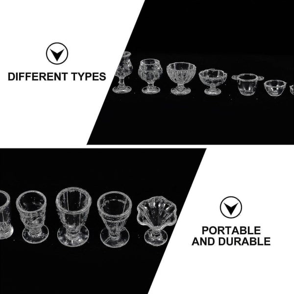 34 Pcs Clear Glasses Miniature Water Glasses Miniature Wine Cups Mini Glasses D Carousel 2