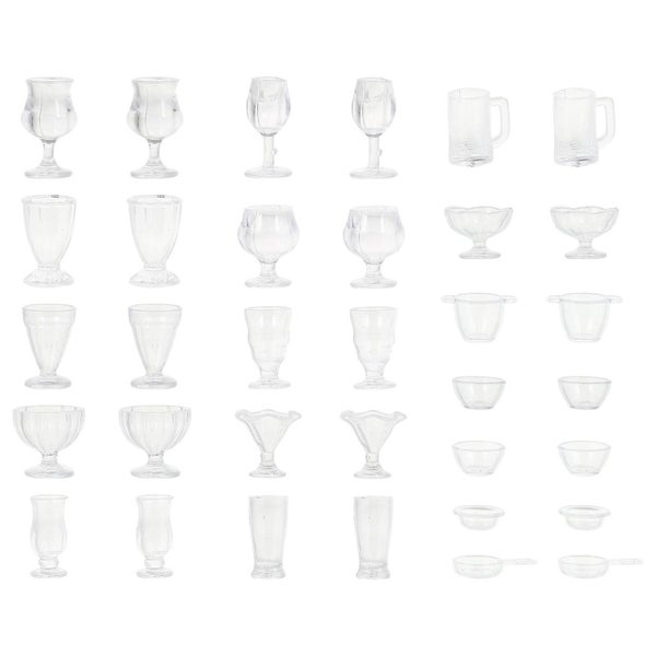 34 Pcs Clear Glasses Miniature Water Glasses Miniature Wine Cups Mini Glasses D Carousel 5