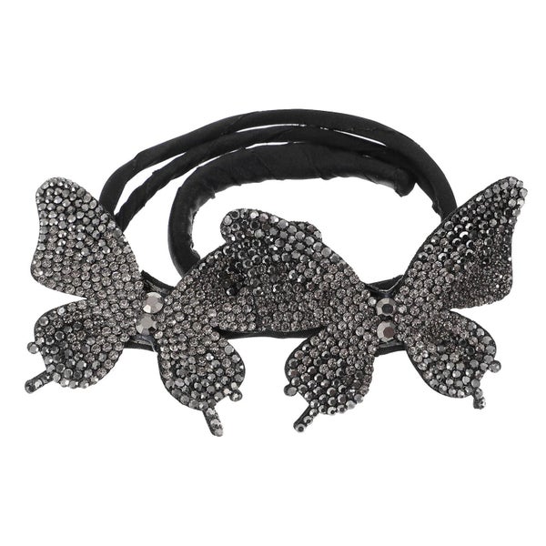 1pc Hair Bun Maker Butterflies Rhinestones Hair Accessory Donut Curler Hair Sty Carousel 1
