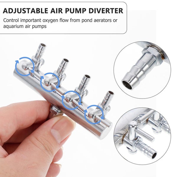 4 Ways 8 To 4mm Stainless Steel Aquarium Outlet Inline Air Pump Flow Lever Cont Carousel 2