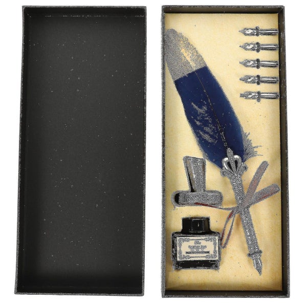 1 Set Of Quill Pen And Ink Kit Decorative Quill Pen Calligraphy Dip Pen Vintage Carousel 2