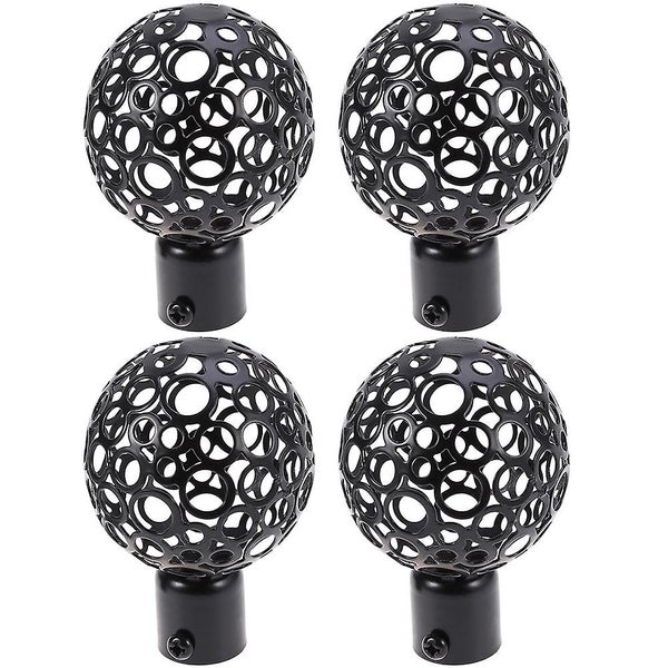 4pcs Curtain Finials Hollow Out Finials Drapery Rail Pole Head Caps For Window Carousel 1