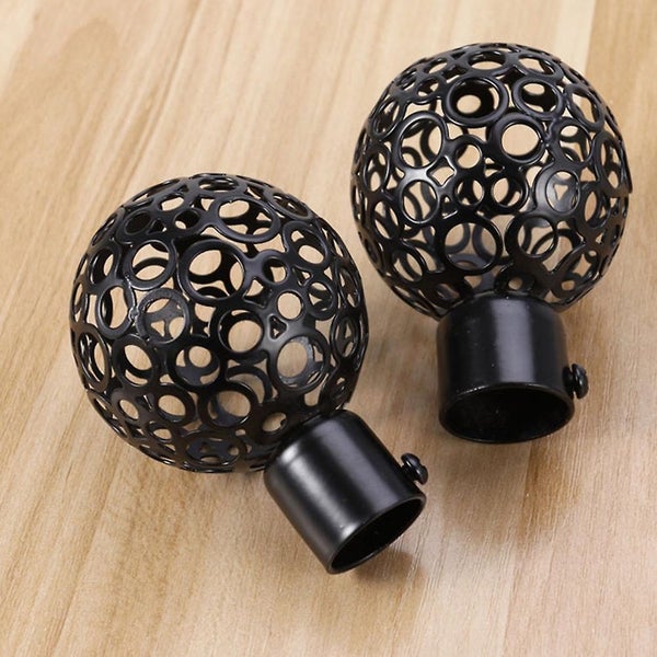 4pcs Curtain Finials Hollow Out Finials Drapery Rail Pole Head Caps For Window Carousel 3
