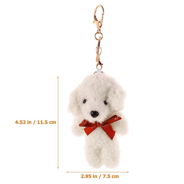 2pcs Plush Puppy Keychains Cartoon Dog Keychain Backpack Hanging Decoration Carousel 3