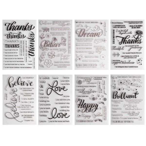 8 Pcs Kids Decor Educational Toys Manual Material Printing Tool Rubber Clear St Carousel 1