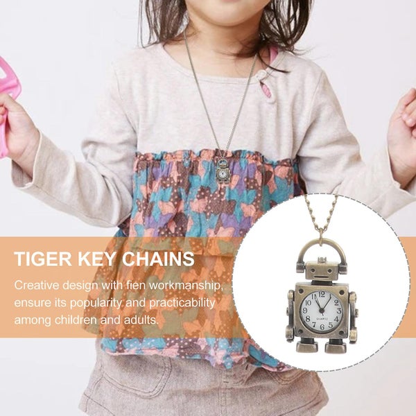 Choker Necklaces Girls Clip Watch Vintage Key Chain Vintage Key Ring Retro Key Carousel 3