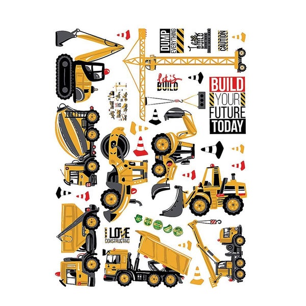 5pcs Detachable Engineering Truck Diy Wall Decoration Mural Decals For Playroom Carousel 1