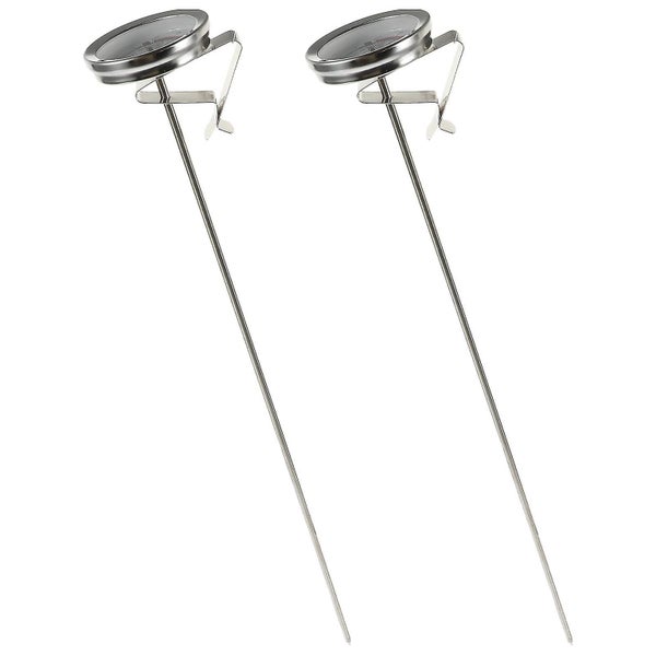 2pcs Deep Fryer Thermometers Dial Thermometers Stainless Steel Stem Meat Cookin Carousel 2