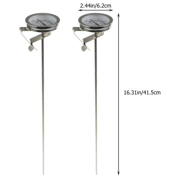 2pcs Deep Fryer Thermometers Dial Thermometers Stainless Steel Stem Meat Cookin Carousel 4