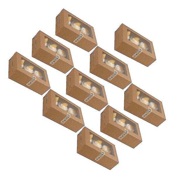 10pcs Kraft Paper Packing Boxes Cupcake Containers Eco friendly Baking Muffin B Carousel 3