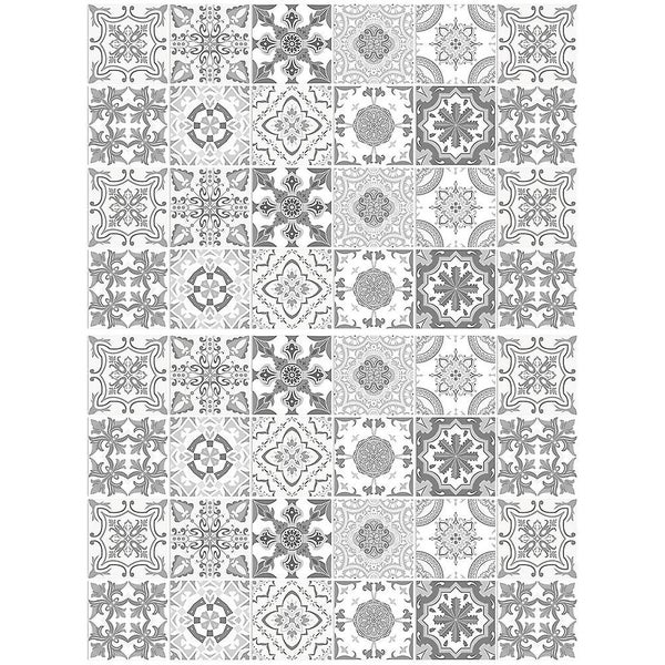 48pcs Vintage Peel And Stick Tile Decals Oil proof Kitchen Wall Tile Stickers K Carousel 1