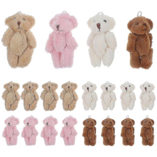 20pcs Mini Bears Plush Toys Plush Stuffed Bears Keychain Craft Diy Accessories Carousel 1