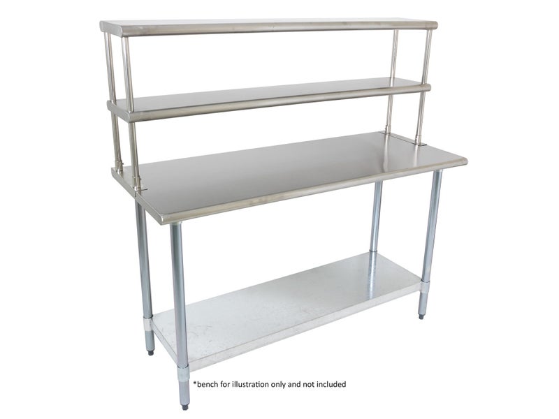 1.8m Double Over Bench Shelf - Commercial Stainless Steel Shelving Carousel 2