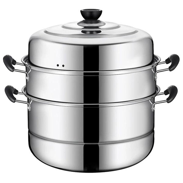 1pc Stainless Steel Three Layers Steamer Pot Stockpot Steaming Pot For Home Use Carousel 1