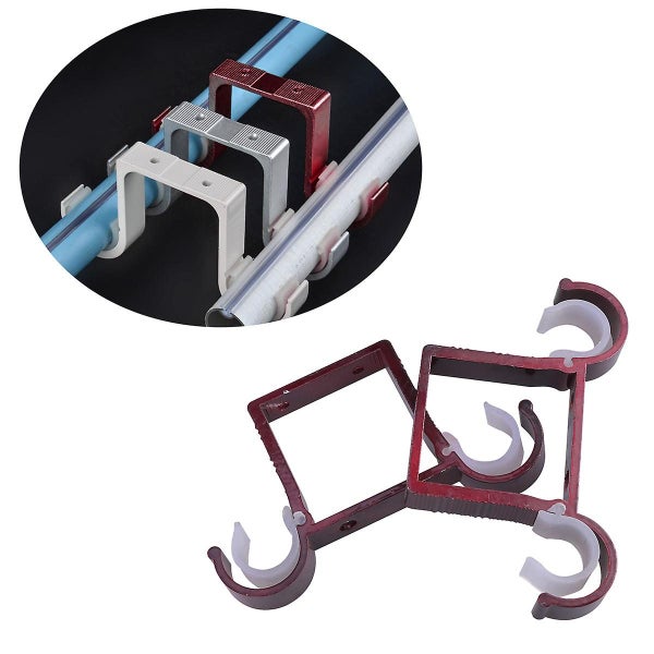 2pcs Curtain Rod Aluminium Alloy Thick Double Hook Mounting Bracket red Carousel 2