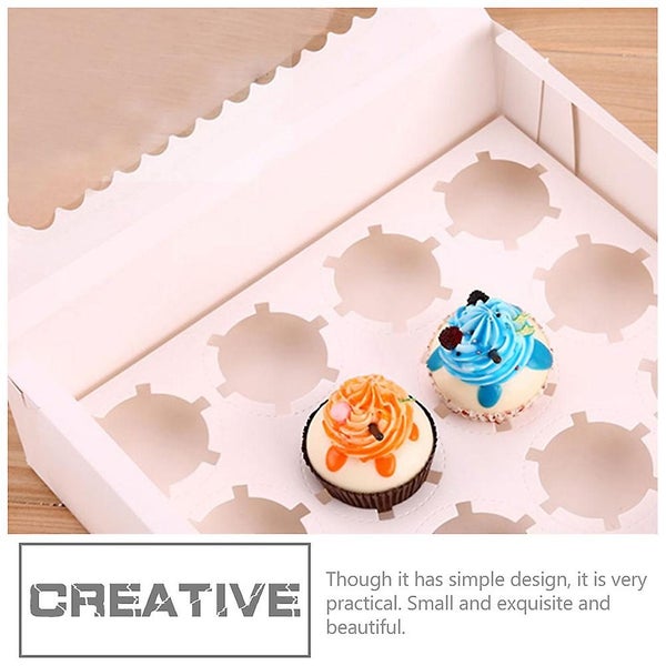 10 Pcs Clear Cake Boxes Muffin Baking Cake Kraft Cupcake Holder Cupcake Storage Carousel 2
